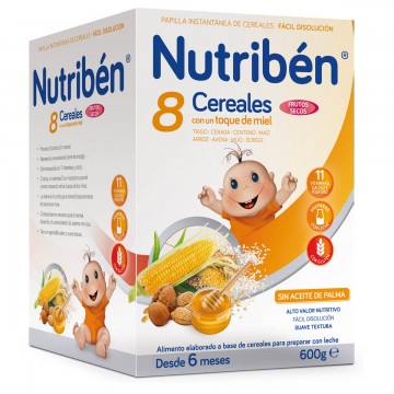 NUTRIBEN 8 CEREALES MIEL FRUTOS SECOS 600 G